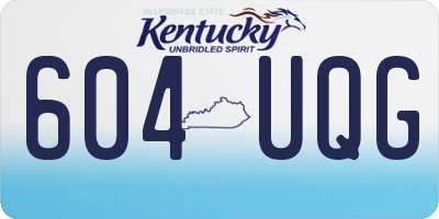 KY license plate 604UQG