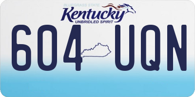 KY license plate 604UQN