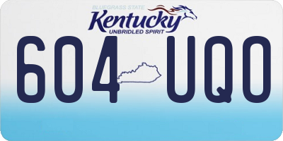 KY license plate 604UQO