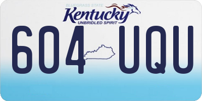 KY license plate 604UQU