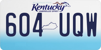 KY license plate 604UQW
