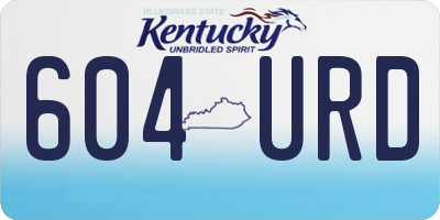 KY license plate 604URD