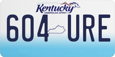 KY license plate 604URE