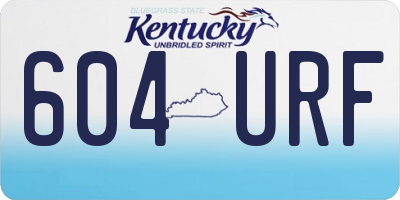KY license plate 604URF