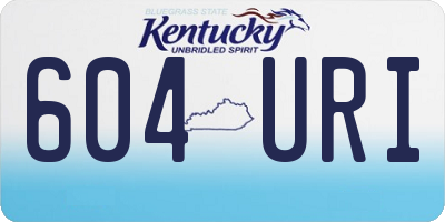 KY license plate 604URI