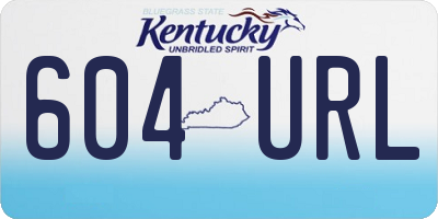 KY license plate 604URL