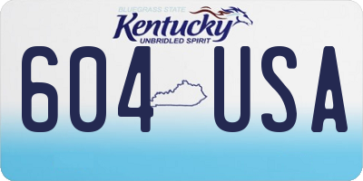 KY license plate 604USA