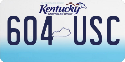 KY license plate 604USC