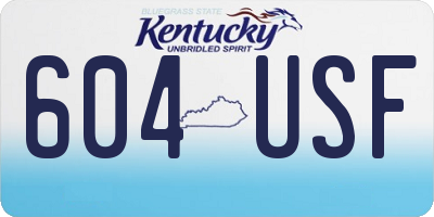 KY license plate 604USF