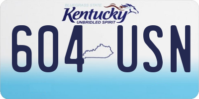 KY license plate 604USN