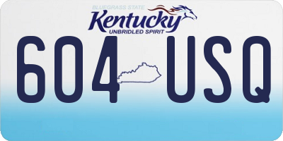 KY license plate 604USQ