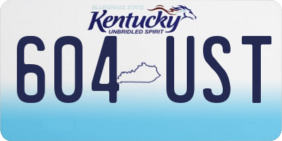KY license plate 604UST