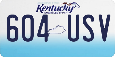 KY license plate 604USV