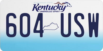 KY license plate 604USW