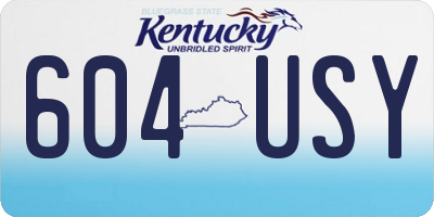 KY license plate 604USY