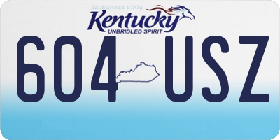 KY license plate 604USZ