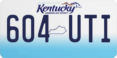 KY license plate 604UTI
