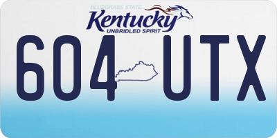 KY license plate 604UTX