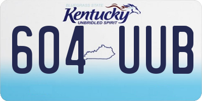 KY license plate 604UUB