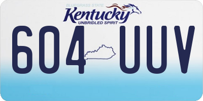 KY license plate 604UUV