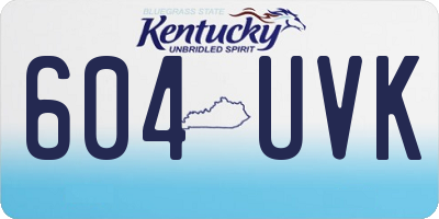 KY license plate 604UVK