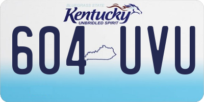KY license plate 604UVU