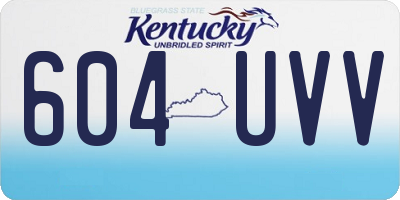 KY license plate 604UVV