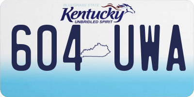 KY license plate 604UWA