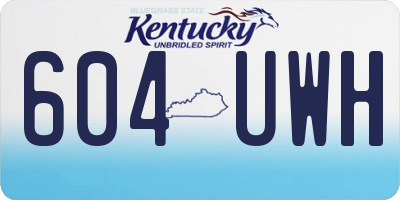 KY license plate 604UWH