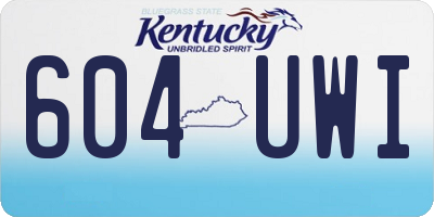 KY license plate 604UWI