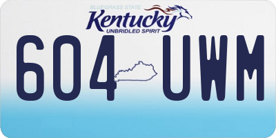 KY license plate 604UWM