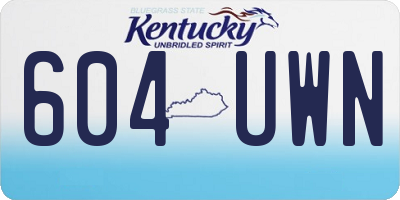 KY license plate 604UWN