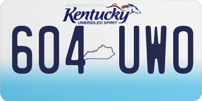 KY license plate 604UWO