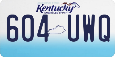 KY license plate 604UWQ