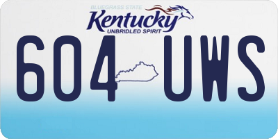 KY license plate 604UWS