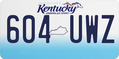 KY license plate 604UWZ