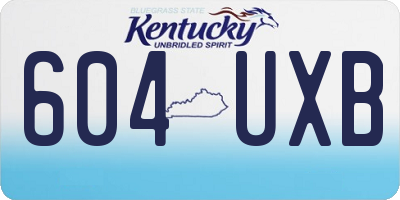 KY license plate 604UXB