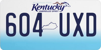 KY license plate 604UXD