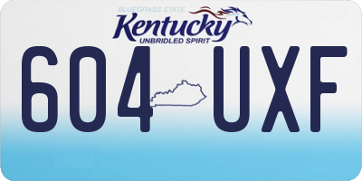 KY license plate 604UXF