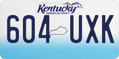 KY license plate 604UXK
