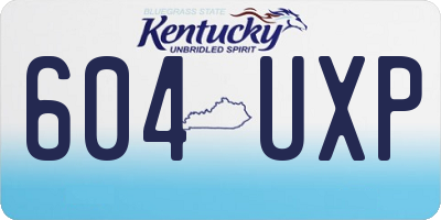 KY license plate 604UXP