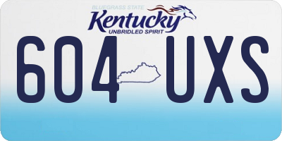 KY license plate 604UXS