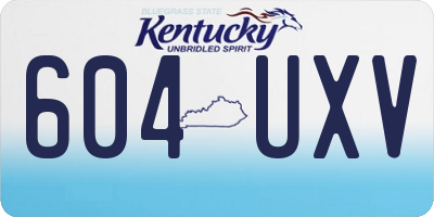 KY license plate 604UXV