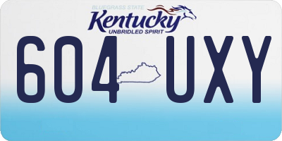 KY license plate 604UXY