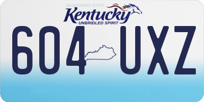 KY license plate 604UXZ
