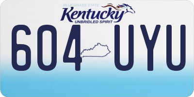 KY license plate 604UYU