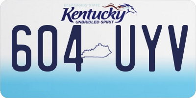 KY license plate 604UYV