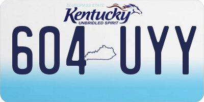 KY license plate 604UYY