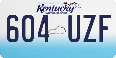 KY license plate 604UZF