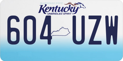 KY license plate 604UZW